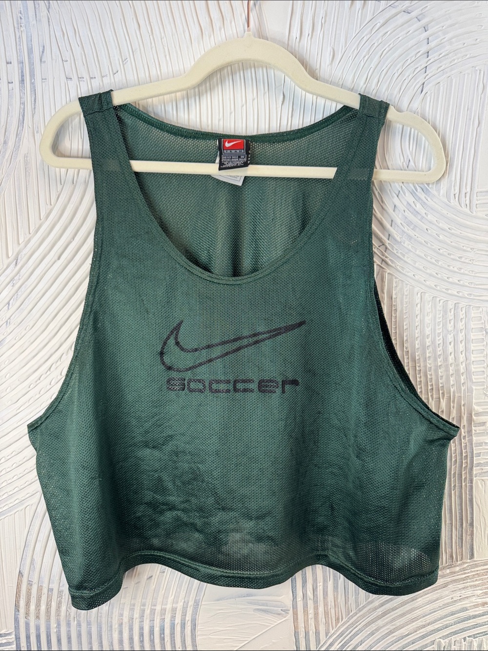 Nike Dark Green Soccer Mesh Crop Tank N0702 - Picture 1 of 7